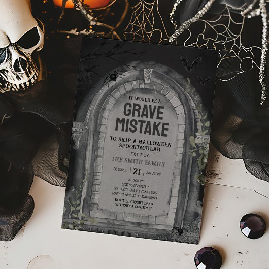 Invitation Fête de l'Halloween du cimetière