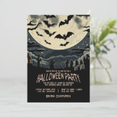 Invitation Fête de l'Halloween du fantôme de la tombe effraya (Debout devant)