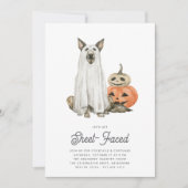 Invitation Fête de l'Halloween face à la feuille (Devant)