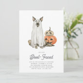 Invitation Fête de l'Halloween face à la feuille (Debout devant)