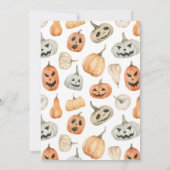 Invitation Fête de l'Halloween face à la feuille (Dos)