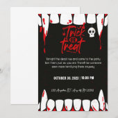 Invitation Fête de l'halloween foncé (Devant / Derrière)