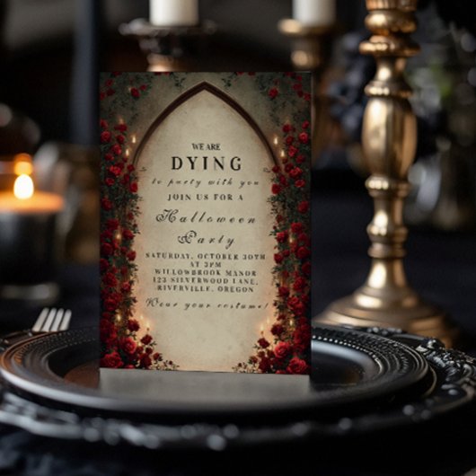 Invitation Fête de l'Halloween gothique aux lanternes