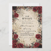 Invitation Fête de l'Halloween gothique Rose foncé (Devant)