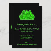 Invitation Fête de l'Halloween verte de Lime (Devant / Derrière)