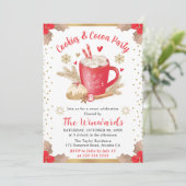 Invitation Fête de l'hiver aux cookies rouges et au cacao (Debout devant)