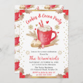 Invitation Fête de l'hiver aux cookies rouges et au cacao (Devant / Derrière)