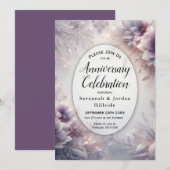 Invitation Fête de l'hiver de l'Améthyste d'argent et doux (Devant / Derrière)