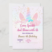 Invitation Fête de licorne (Devant)