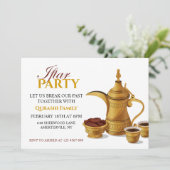 Invitation Fête de l'Iftar Café Arabe Doré Dallah & Dates (Debout devant)
