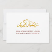 Invitation Fête de l'Iftar Café Arabe Doré Dallah & Dates (Dos)