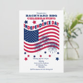 Invitation Fête de l'Indépendance 4 juillet Fête - Drapeau (Debout devant)