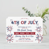 Invitation Fête de l'Indépendance 4 juillet tendance (Debout devant)