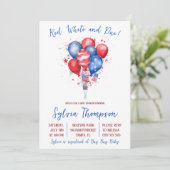 Invitation Fête de l'Indépendance, Ballons, Baby shower (Debout devant)