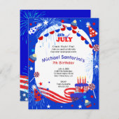Invitation Fête de l'Indépendance Bash : Fête de l'Anniversai (Devant / Derrière)