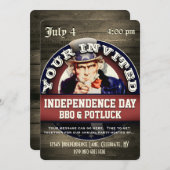 Invitation Fête de l'Indépendance BQ Potluck (Devant / Derrière)