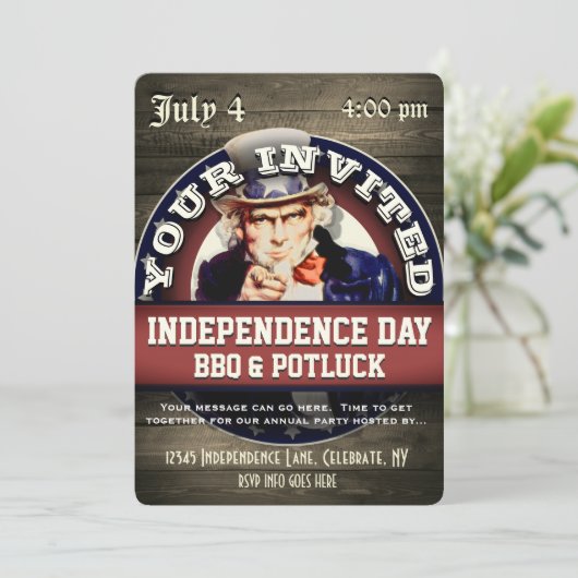 Invitation Fête de l'Indépendance BQ Potluck (Debout devant)