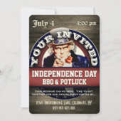 Invitation Fête de l'Indépendance BQ Potluck (Devant)