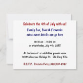 Invitation Fête de l'Indépendance de la compagnie 4 juillet (Dos)