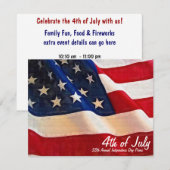 Invitation Fête de l'Indépendance de la compagnie 4 juillet (Devant / Derrière)