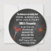 Invitation Fête de l'Indépendance du 4 juillet sur tableau no (Dos)