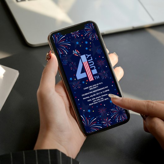 Invitation Fête de l'Indépendance feux de 4 juillet