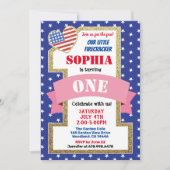 Invitation Fête de l'Indépendance Fille 1er fête d'anniversai (Devant)