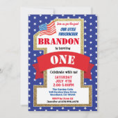 Invitation Fête de l'Indépendance Garçon 1er fête d'anniversa (Devant)