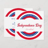 Invitation Fête de l'Indépendance Stars and Stripes (Devant / Derrière)