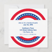 Invitation Fête de l'Indépendance Stars and Stripes (Dos)