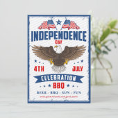 Invitation fête de l'indépendance vintage 4 juillet (Debout devant)