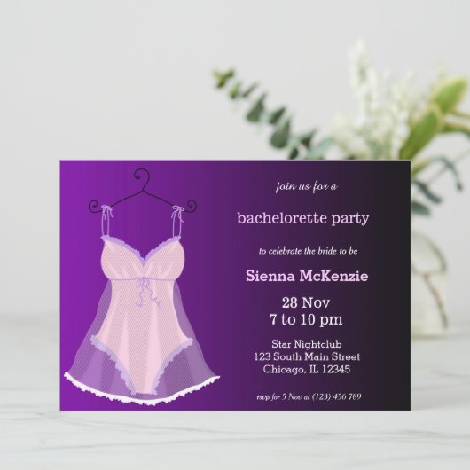 Invitation Fête de lingerie (Debout devant)