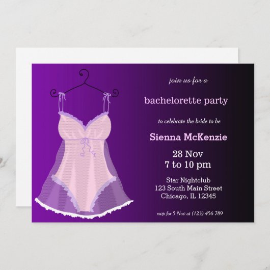 Invitation Fête de lingerie (Devant / Derrière)
