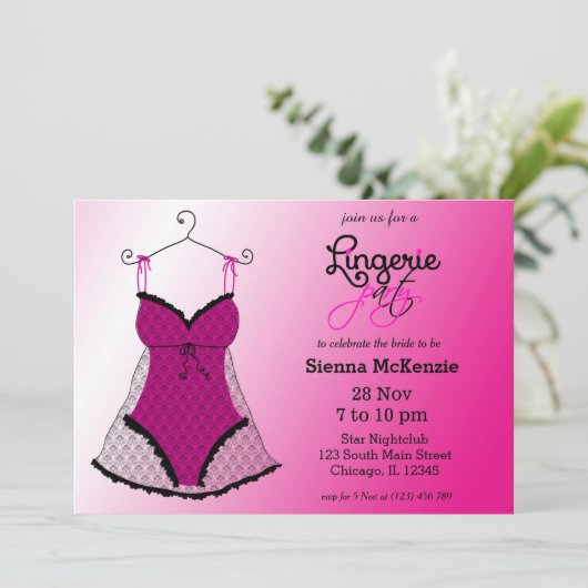 Invitation Fête de lingerie (Debout devant)