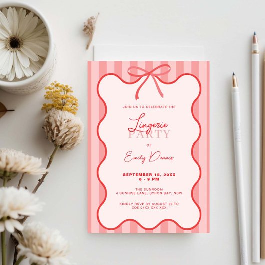 Invitation Fête de lingerie à bordure rétro fantaisiste