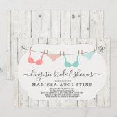 Invitation Fête de lingerie de mariage - Linge rustique (Devant / Derrière)