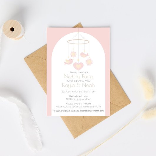 Invitation Fête de l'installation du nid mobile pour bébé
