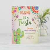 Invitation Fête de l'Intérêt mexicain Cactus (Debout devant)