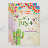 Invitation Fête de l'Intérêt mexicain Cactus (Devant / Derrière)