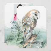 Invitation Fête de l'Invitation de vie Aquarelle Barn Owl (Devant / Derrière)