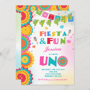 Invitation Fête de l'Invitation Fiesta Fun Turto Uno