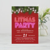 Invitation Fête de Litmas drôle de fête de Noël (Debout devant)