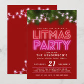 Invitation Fête de Litmas drôle de fête de Noël (Devant / Derrière)