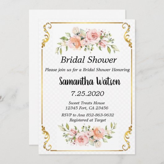 Invitation Fête de l'mariée (Devant / Derrière)