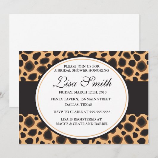 Invitation Fête de l'mariée (Devant / Derrière)