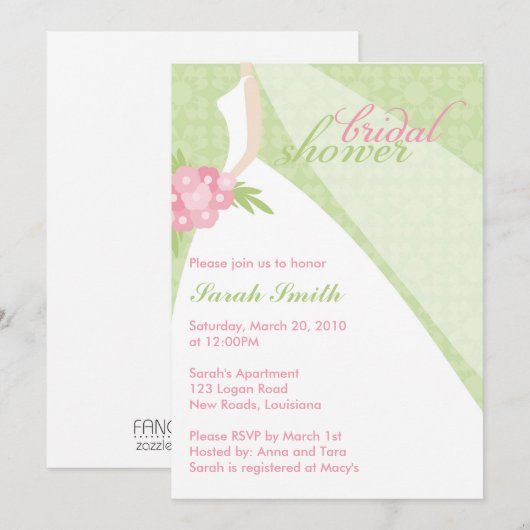 Invitation Fête de l'mariée (Devant / Derrière)