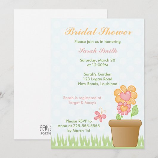 Invitation Fête de l'mariée (Devant / Derrière)