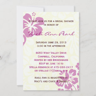 Invitation Fête de l'mariée à fleurs de plage - Lilac