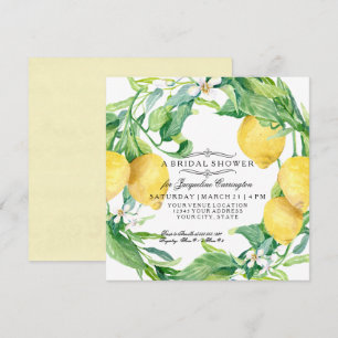 Invitation Fête de l'mariée à fleurs florales de citron moder