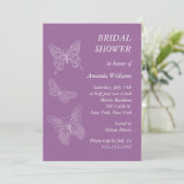 Invitation Fête de l'mariée à papillons de Filigree (violet) (Debout devant)